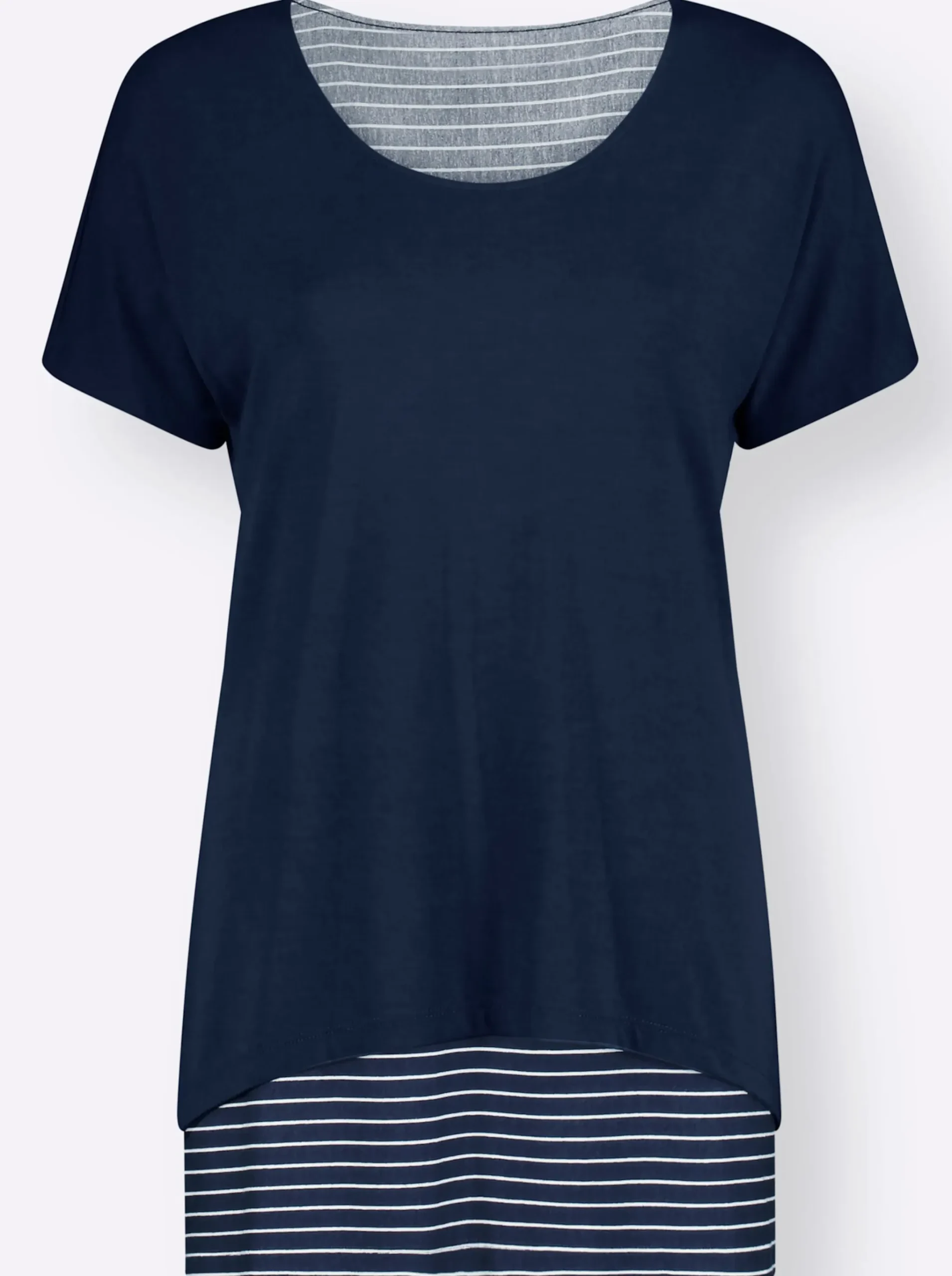 2-in-1-Shirt mit Ringel-Top