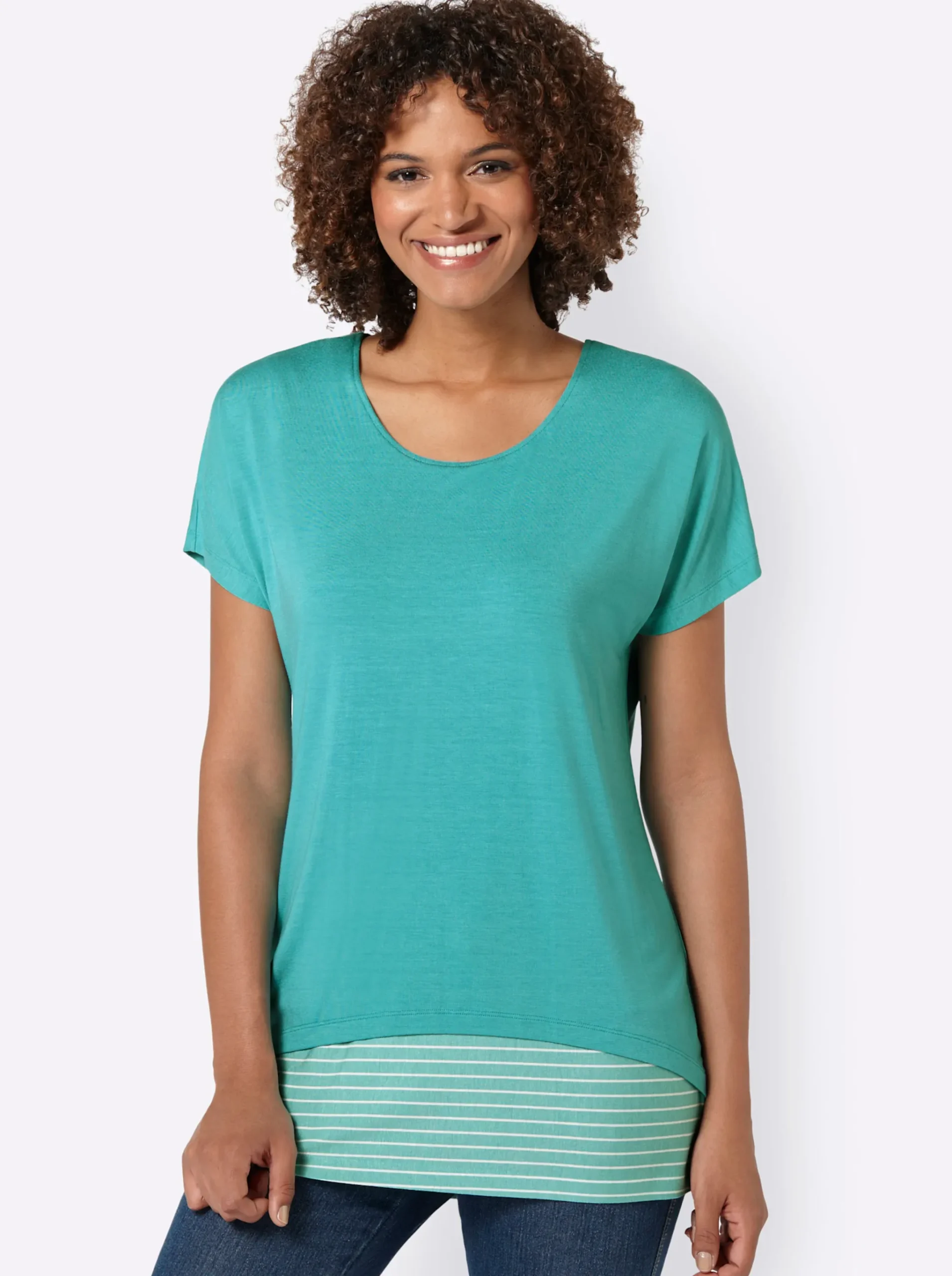 2-in-1-Shirt mit Ringel-Top