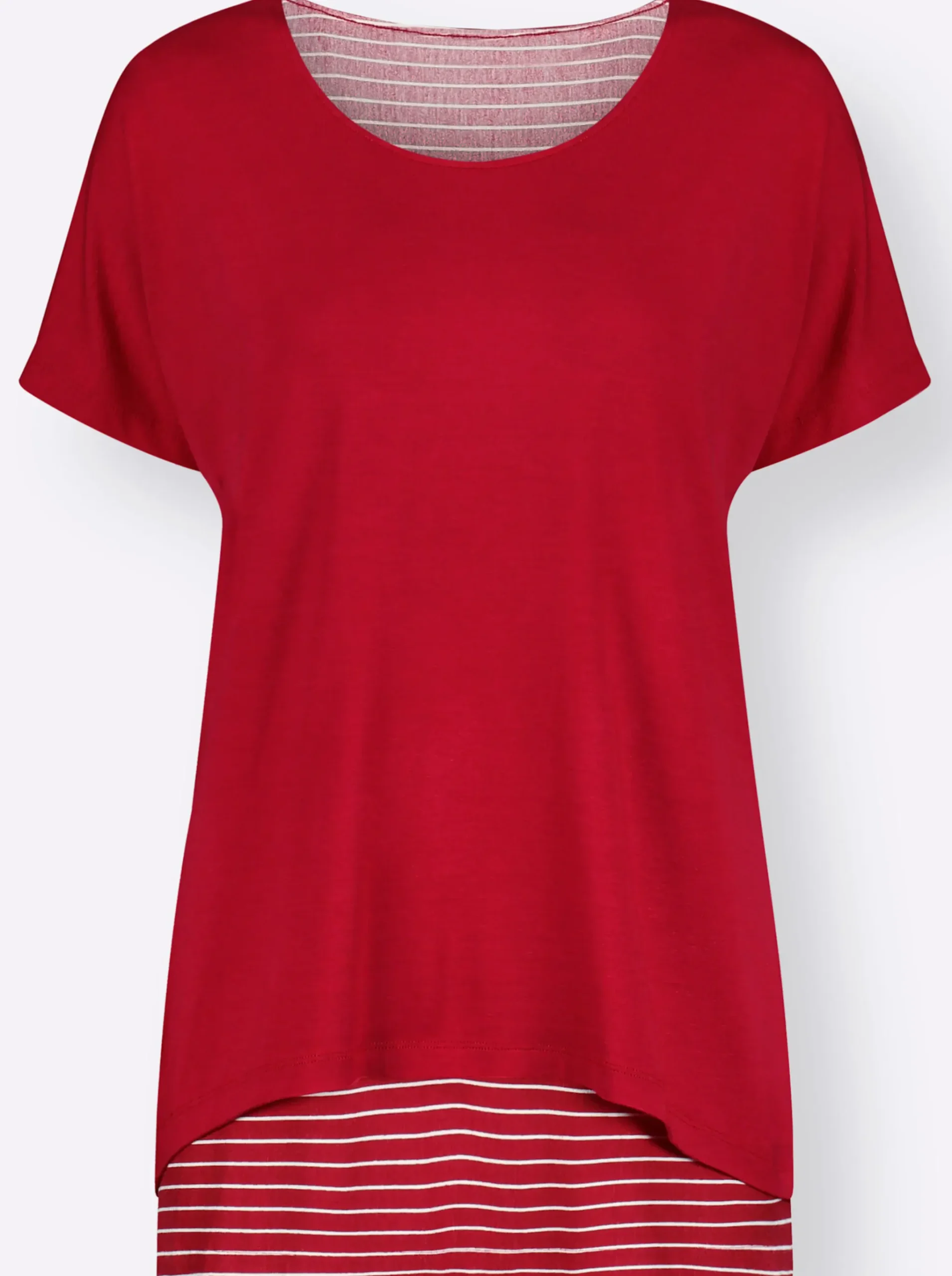 2-in-1-Shirt mit Ringel-Top