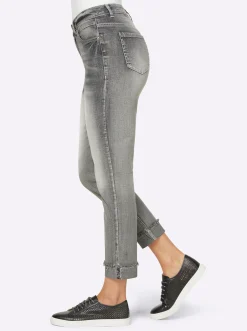 7/8-Jeans mit Beinaufschlag, fixiert