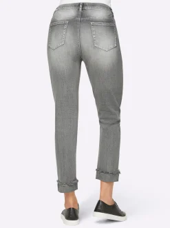 7/8-Jeans mit Beinaufschlag, fixiert