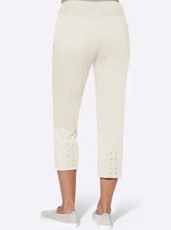 3/4-Jeans mit Bändchen-Verzierung