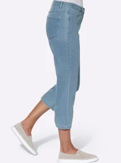 3/4-Jeans mit Bändchen-Verzierung