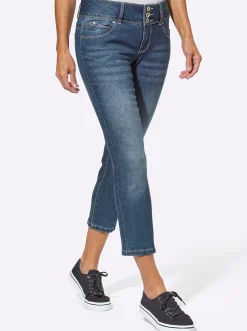 7/8-Jeans mit breitem 3-Knopf-Bund