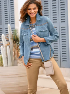 7/8-Jeans mit breitem 3-Knopf-Bund