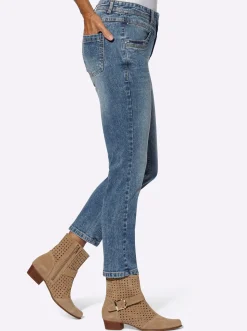7/8-Jeans mit Nietenverzierung