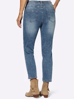 7/8-Jeans mit Nietenverzierung