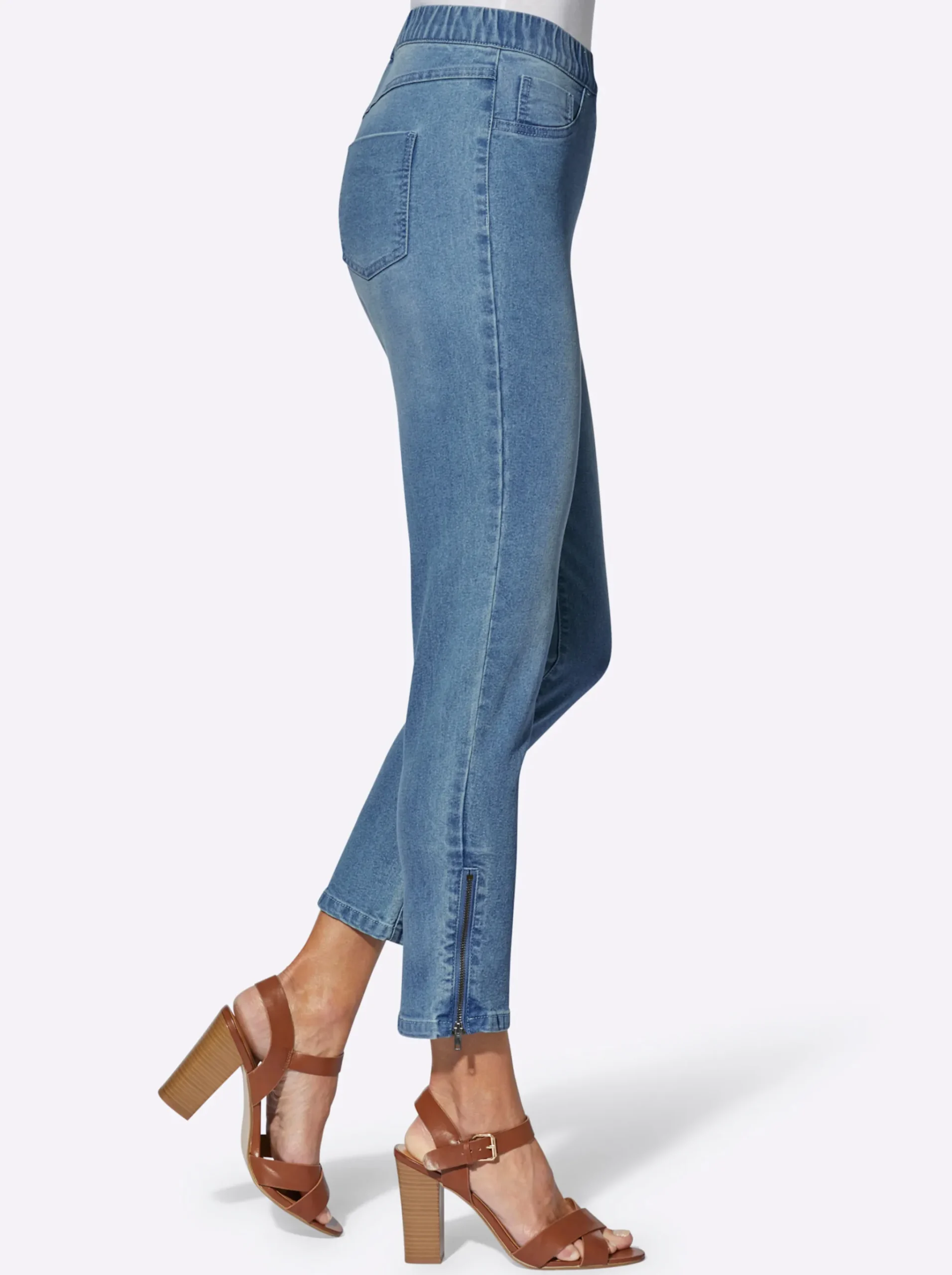 7/8-Jeans mit Reißverschluss am Bein