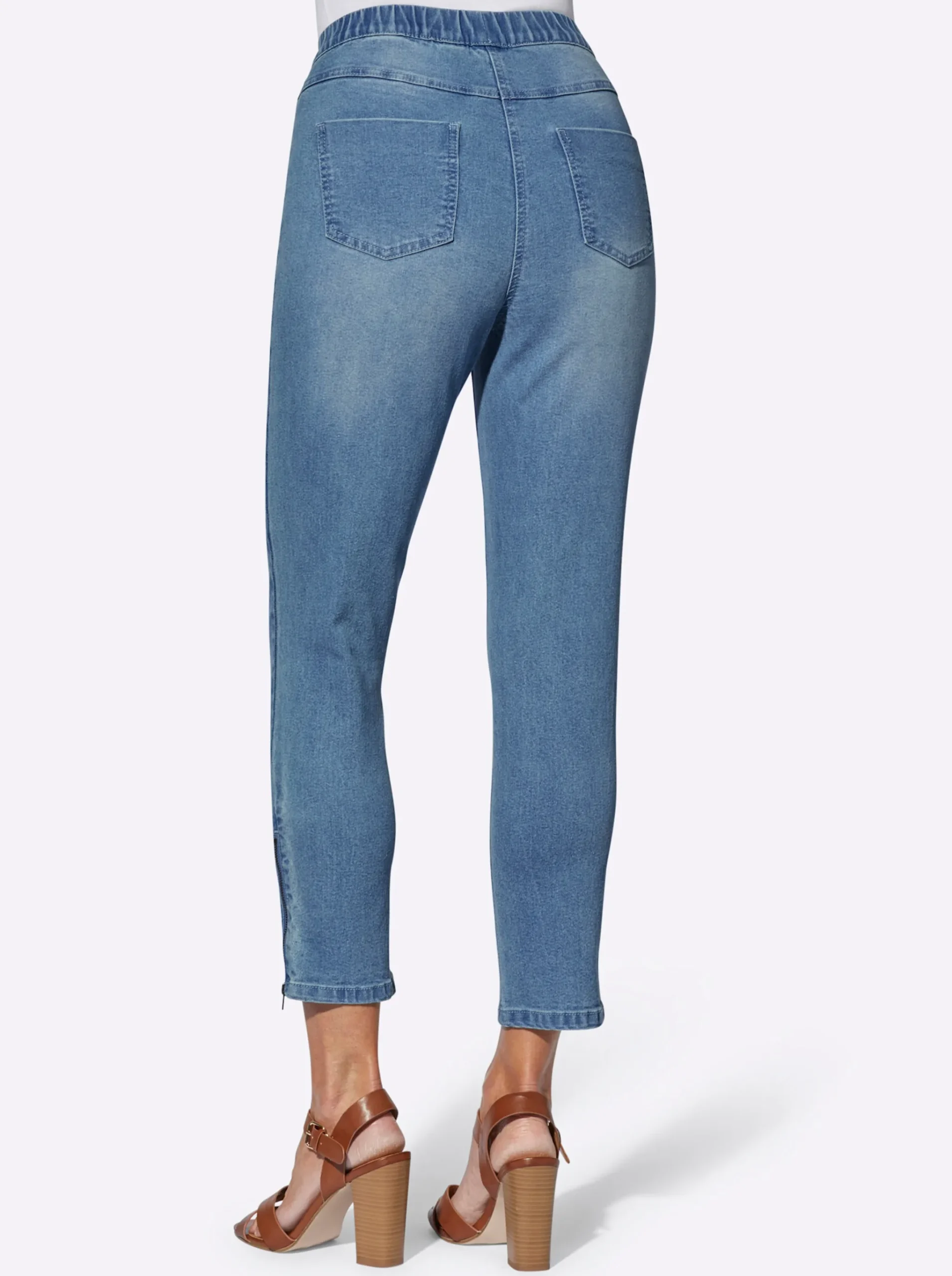 7/8-Jeans mit Reißverschluss am Bein