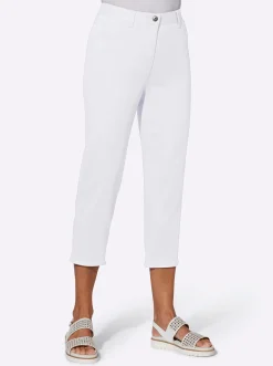 7/8-Jeans mit Schmuckknöpfen
