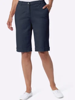 Jeansbermudas mit Dehnbund hinten