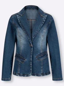 Jeansblazer mit Gehschlitz