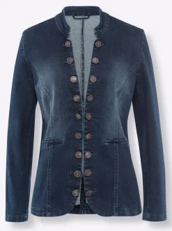 Jeansblazer mit Häkchenverschluss