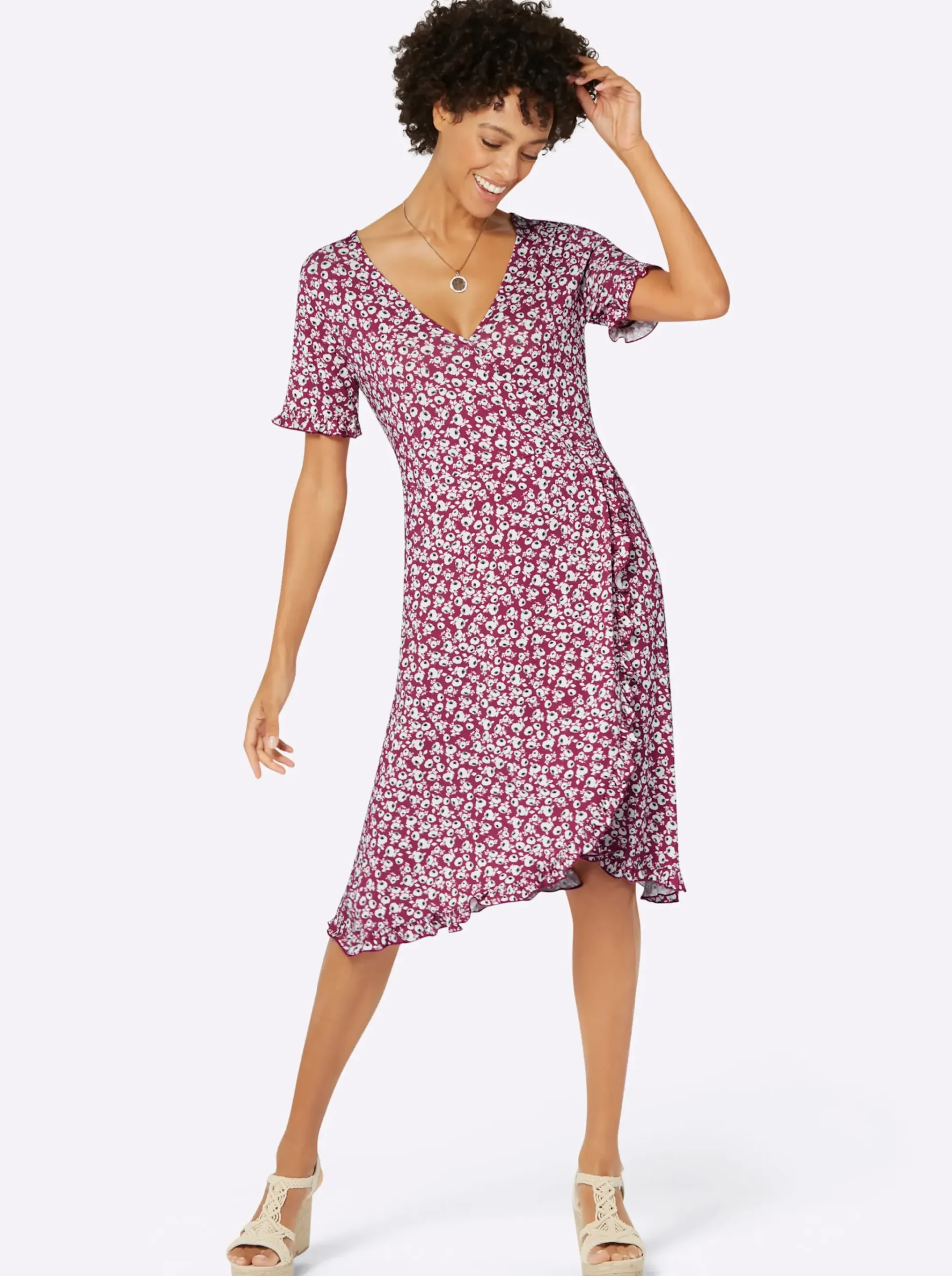 Jerseykleid in Wickel-Optik