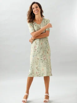 Jerseykleid mit Blümchen-Druck