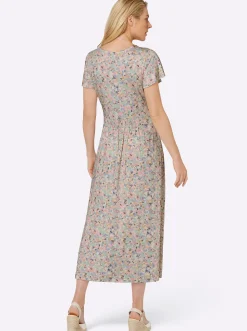 Jerseykleid mit Smok-Partie hinten