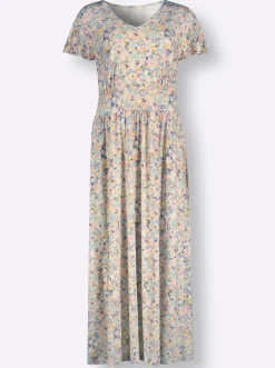 Jerseykleid mit Smok-Partie hinten
