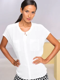 Kurzarm-Bluse in Oversize-Passform