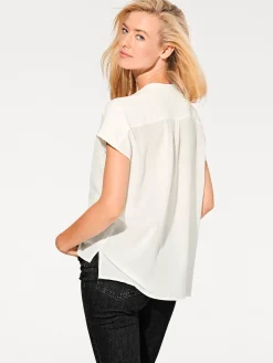 Kurzarm-Bluse in Oversize-Passform