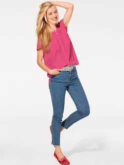 Kurzarm-Bluse in Oversize-Passform