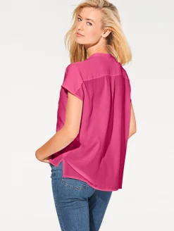 Kurzarm-Bluse in Oversize-Passform