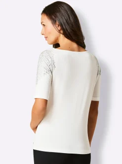 Kurzarmshirt im geschmeidigen Materialmix