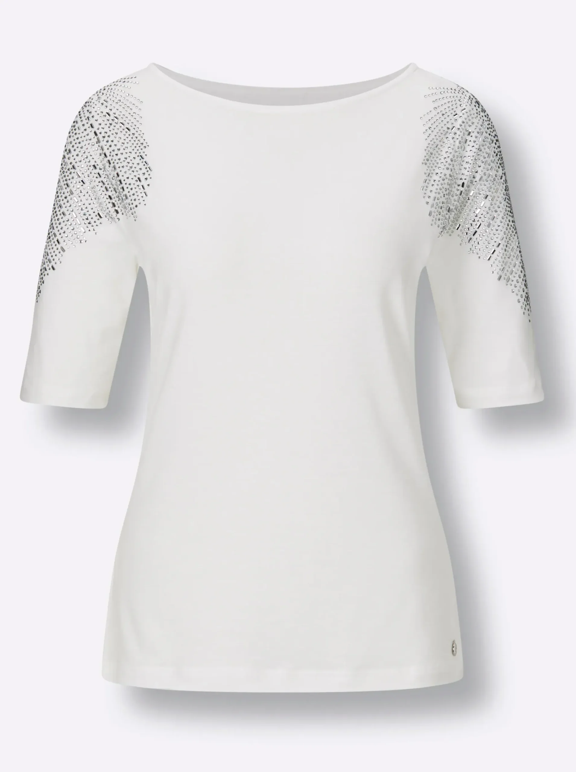 Kurzarmshirt im geschmeidigen Materialmix
