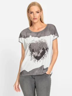 Kurzarmshirt mit Herz-Motiv