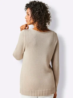 Langarm-Pullover in Rippenstrick