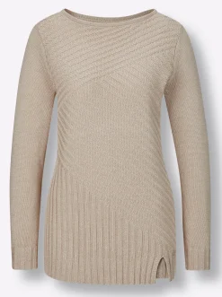 Langarm-Pullover in Rippenstrick