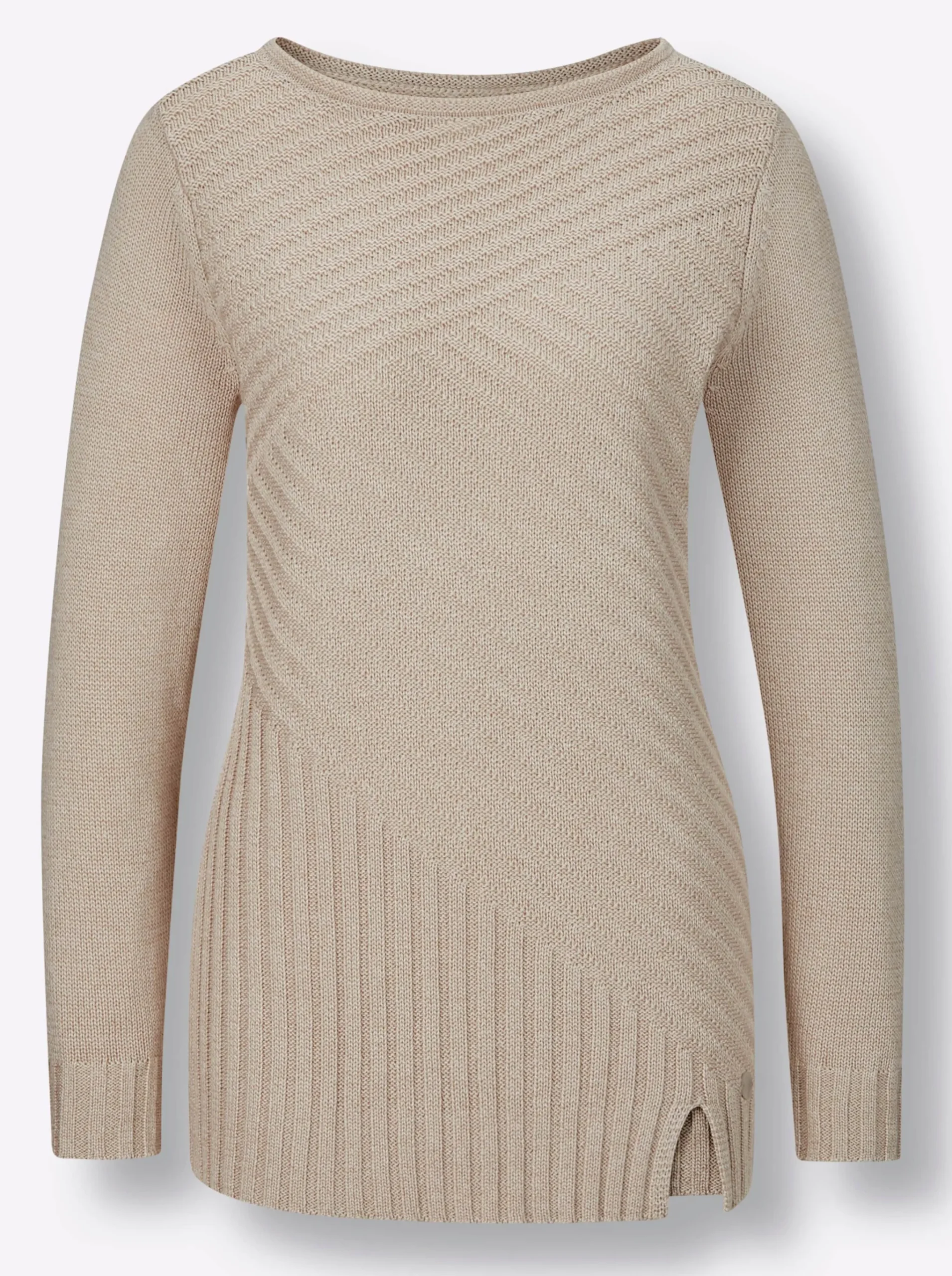 Langarm-Pullover in Rippenstrick