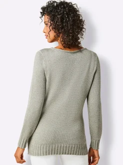 Langarm-Pullover in Rippenstrick
