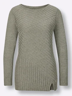 Langarm-Pullover in Rippenstrick