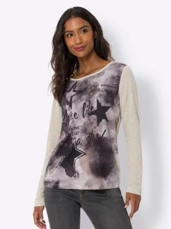 Langarmshirt im Muster-Mix