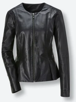 Lederblazer mit Schößchen