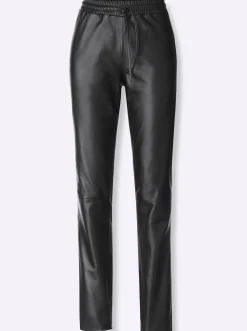 Lederhose mit Rundum-Dehnbund, Lamnappa-Leder