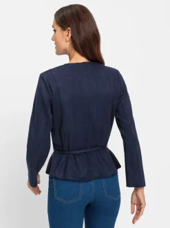 Lederimitat-Blazer mit Schößchen