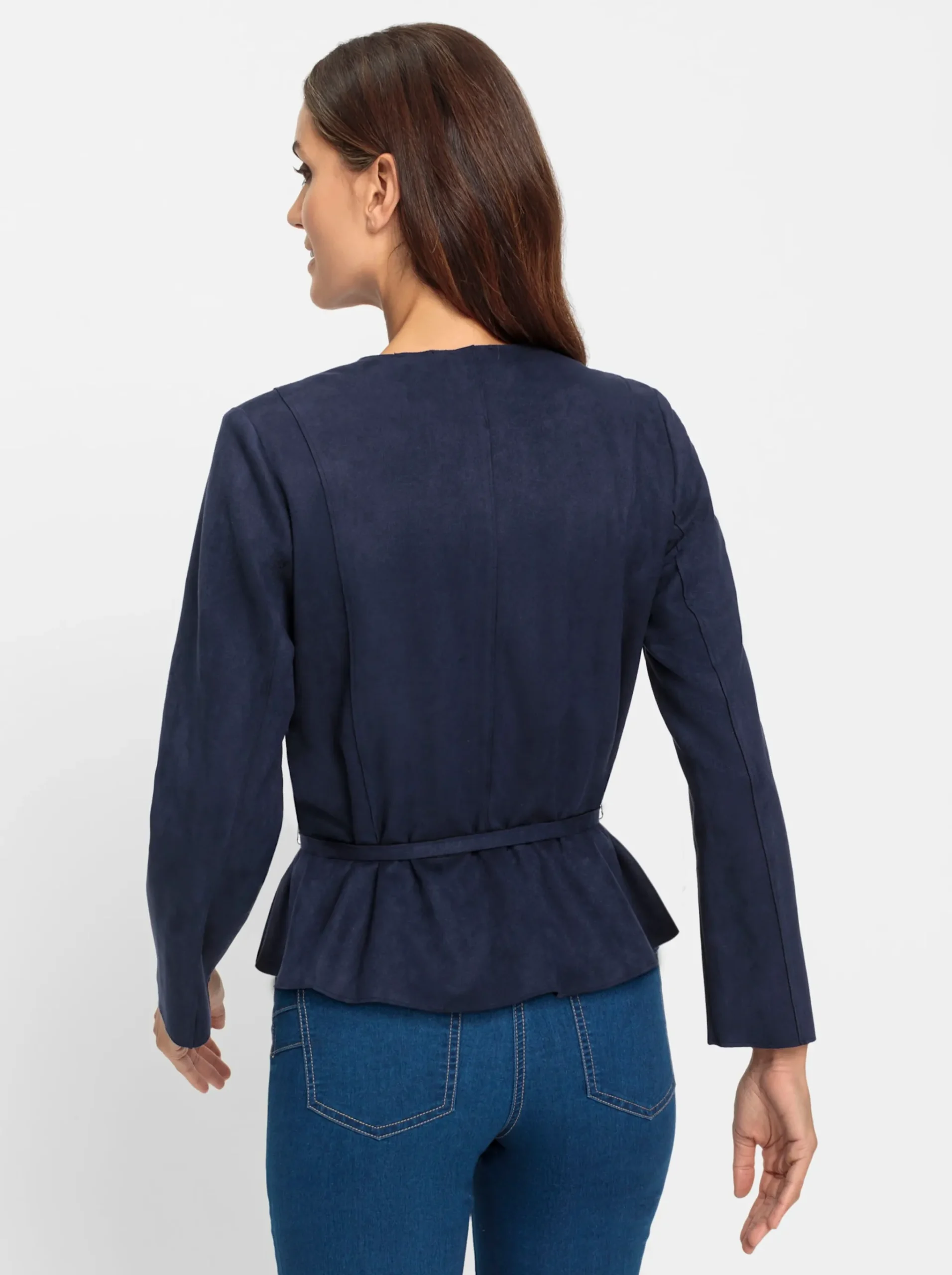 Lederimitat-Blazer mit Schößchen