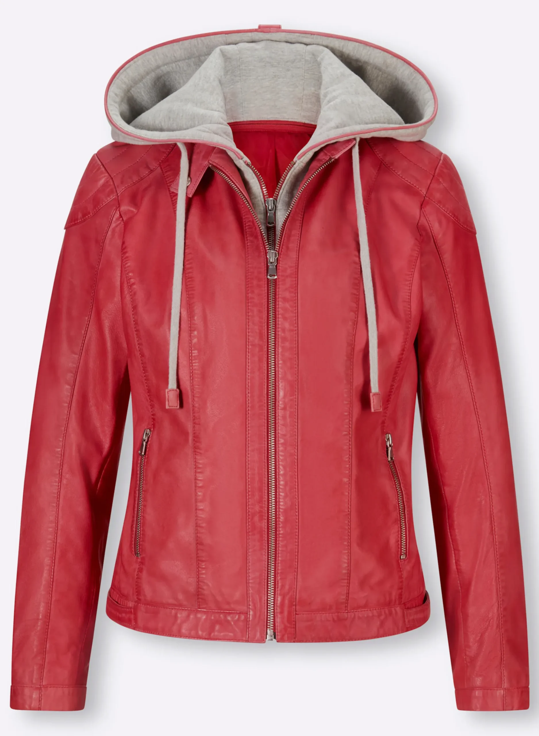 Lederjacke mit herausnehmbarem Sweat-Einsatz
