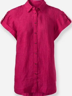 Leinenbluse mit Seitenschlitzen