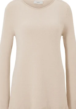 Longpullover mit großzügigem Rundhals-Ausschnitt