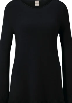Longpullover mit großzügigem Rundhals-Ausschnitt