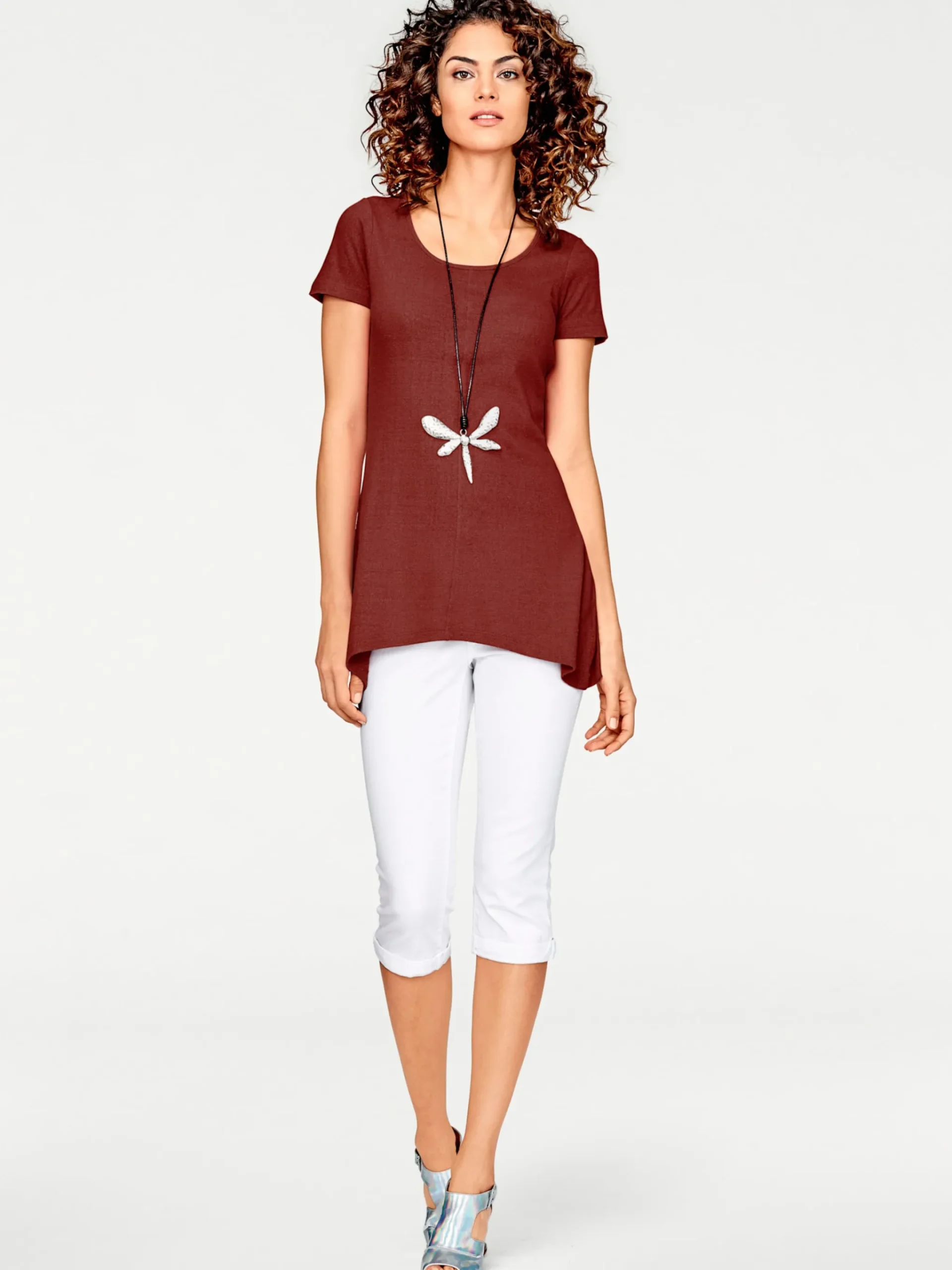 Longshirt aus Bourette-Seide