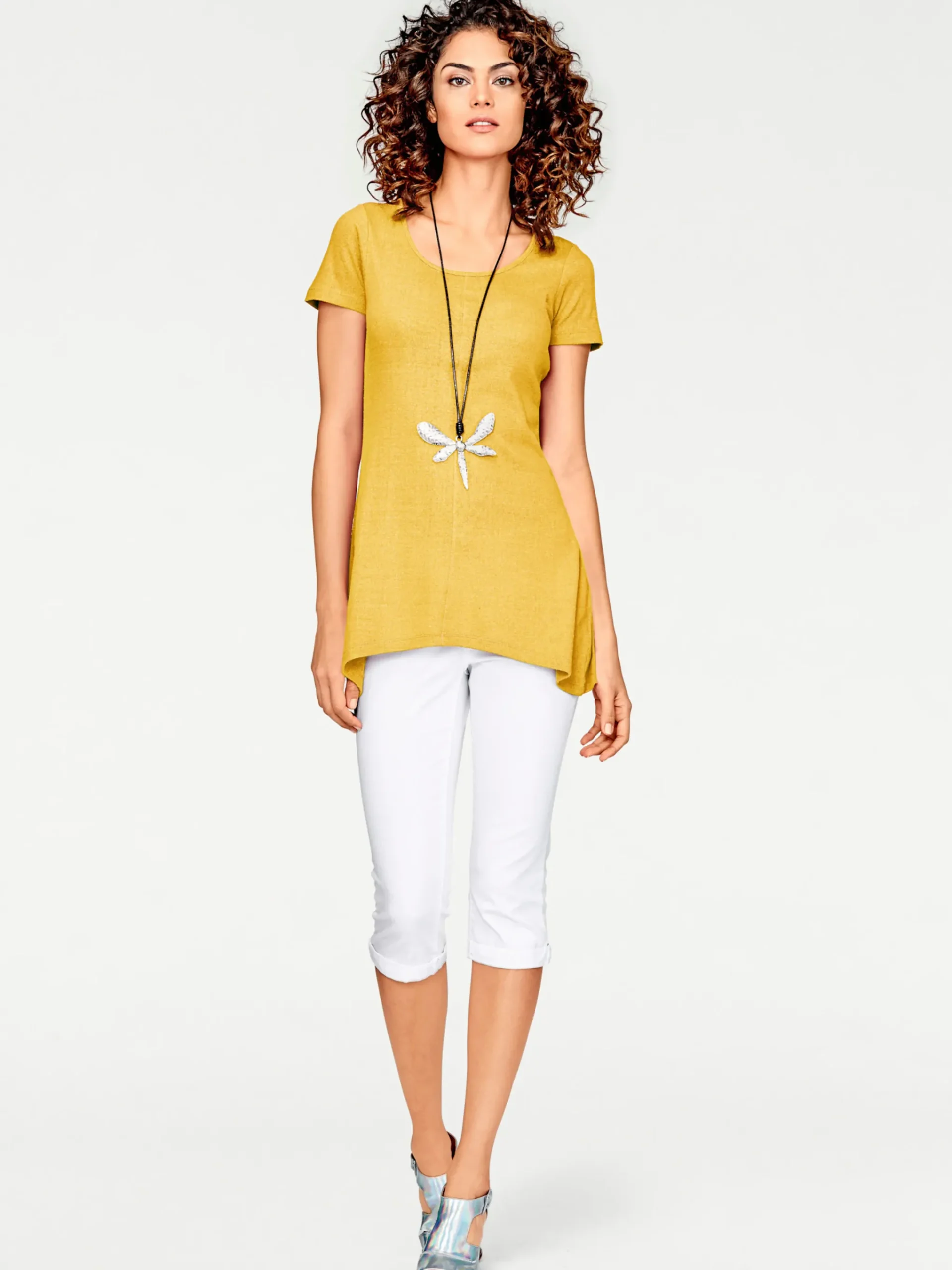 Longshirt aus Bourette-Seide