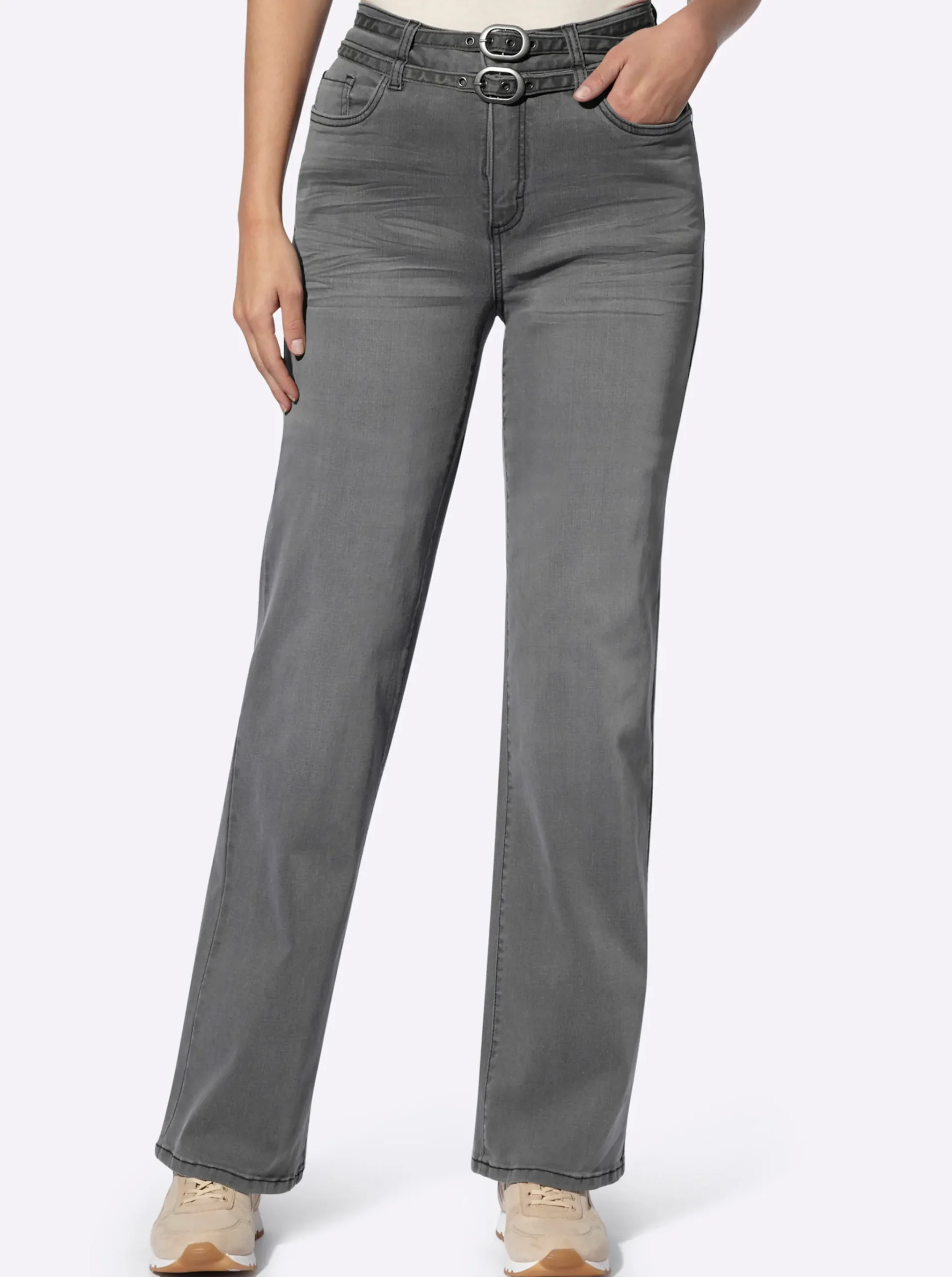 5-Pocket-Hose inklusive Denim-Gürtel