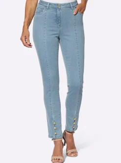 5-Pocket-Jeans mit goldfarbenen Knöpfen