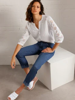 5-Pocket-Jeans mit Lochstickerei