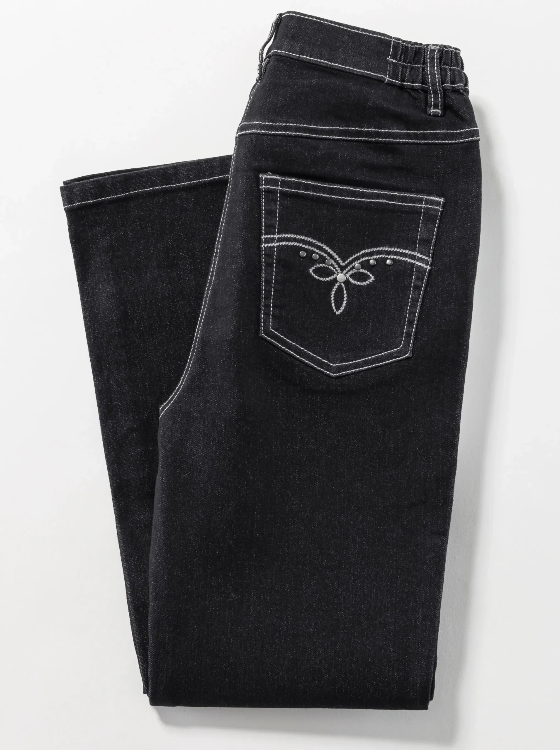 5-Pocket-Jeans mit Stickerei-Motiv