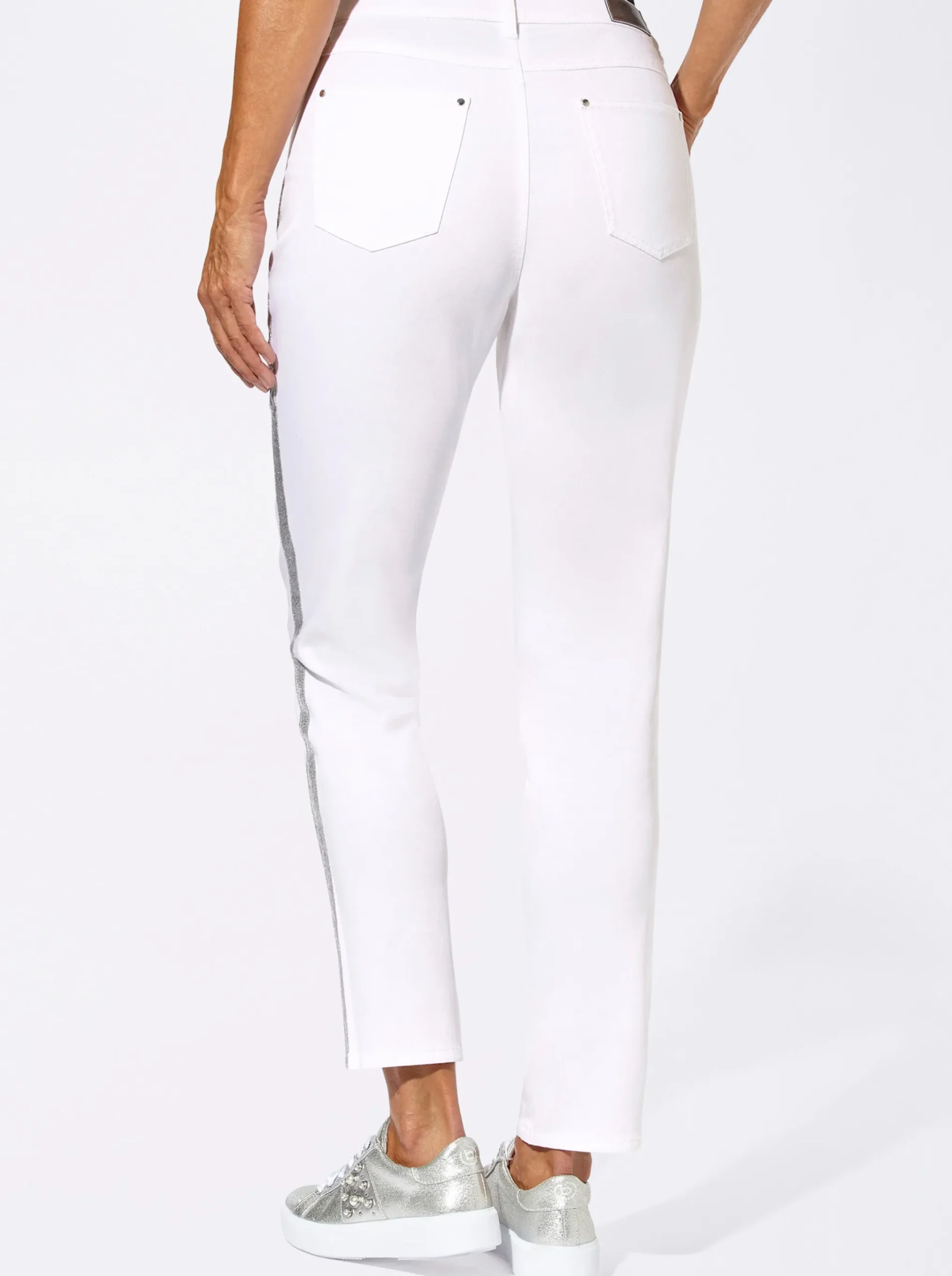 5-Pocket-Jeans mit streckenden Galonstreifen