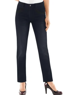 Röhrenjeans mit Zipper an Gesäßtaschen